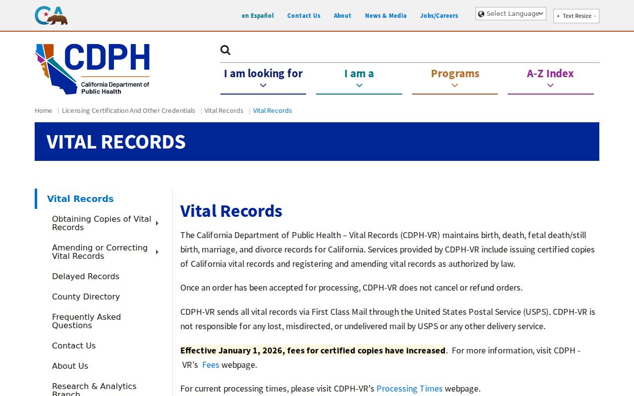 Laguna Beach people search using California CDPH vital records