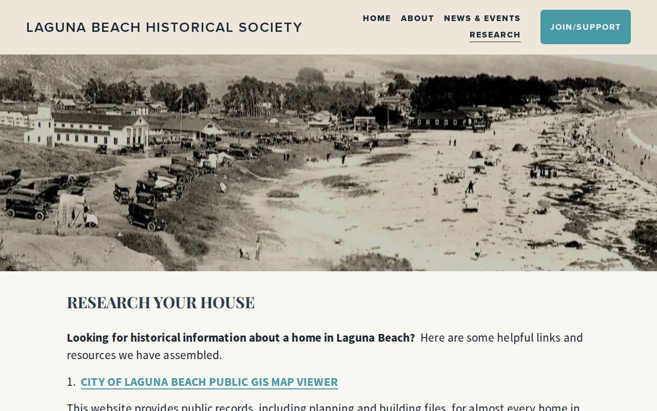 Laguna Beach directory and house research workflow